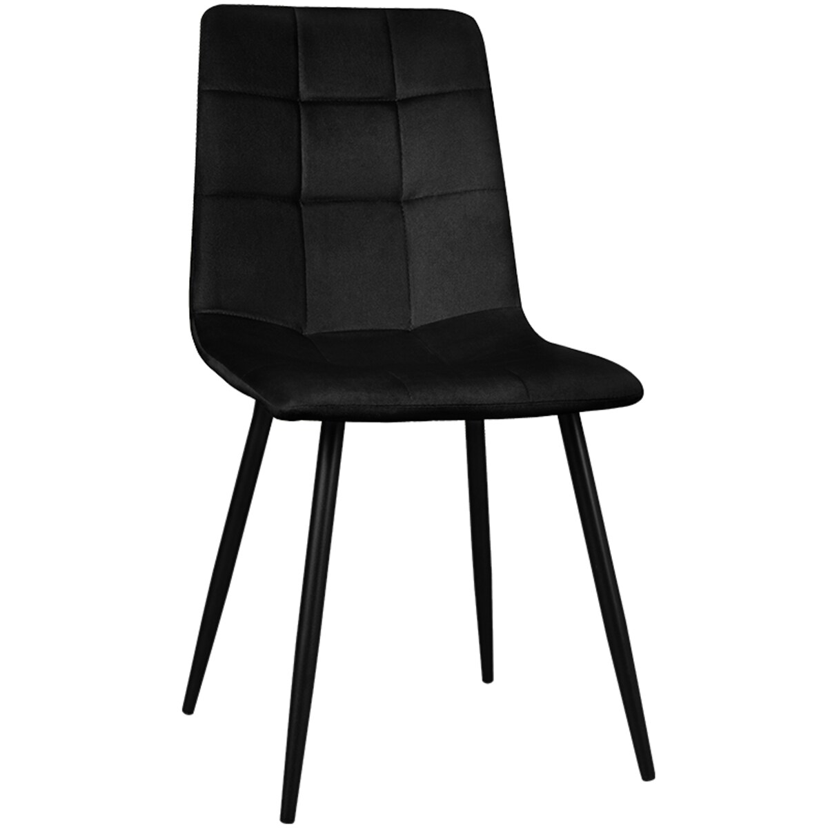 Krzesło tapicerowane czarne welurowe pikowane do salonu jadalni