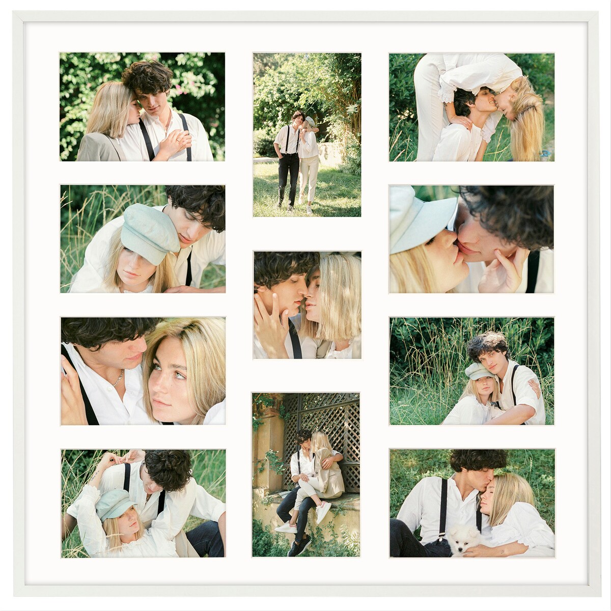 Ramka na zdjęcia 1x 10x10 10x 10x15 biała galeria na 11 zdjęć multirama 50x50 FRAMAI