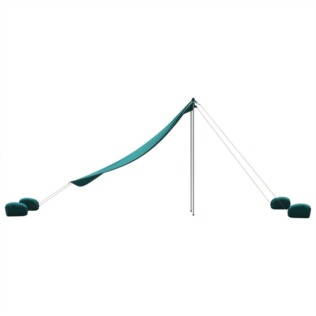 vidaXL Zadaszenie na plażę, z obciążnikami, zielone, 214x236 cm