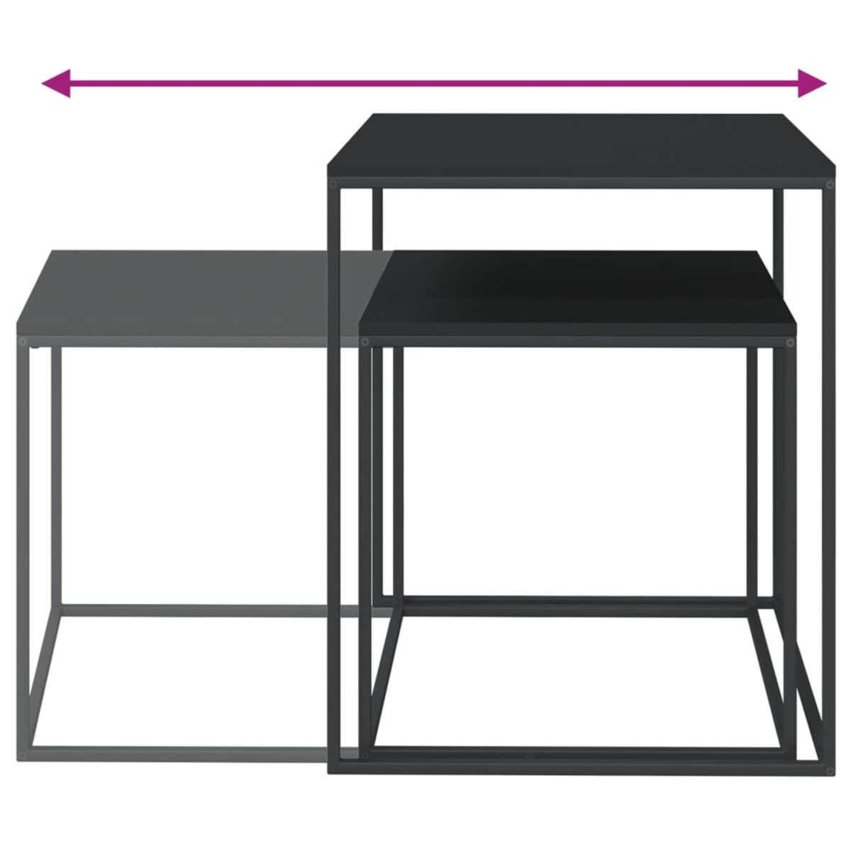 vidaXL Zestaw stolików kawowych, 2 szt., materiał drewnopochodny/metal