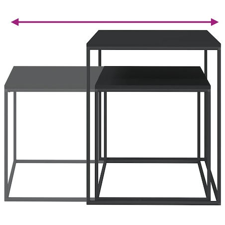 vidaXL Zestaw stolików kawowych, 2 szt., materiał drewnopochodny/metal