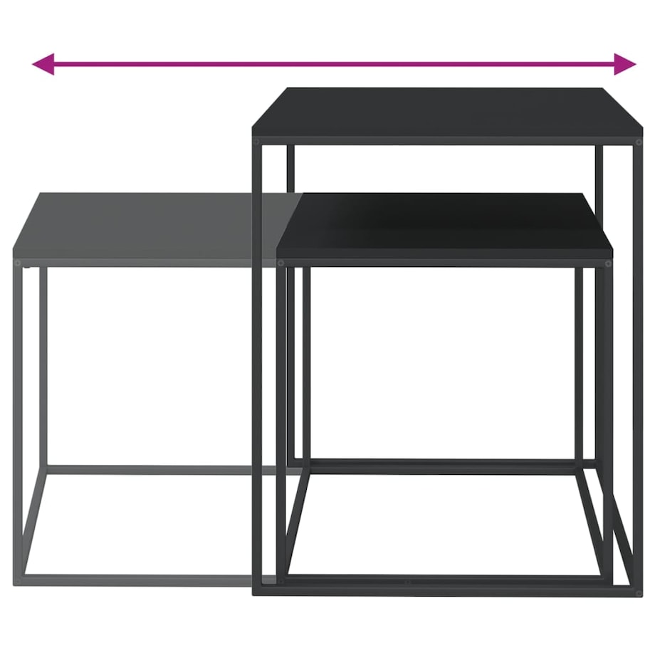 vidaXL Zestaw stolików kawowych, 2 szt., materiał drewnopochodny/metal