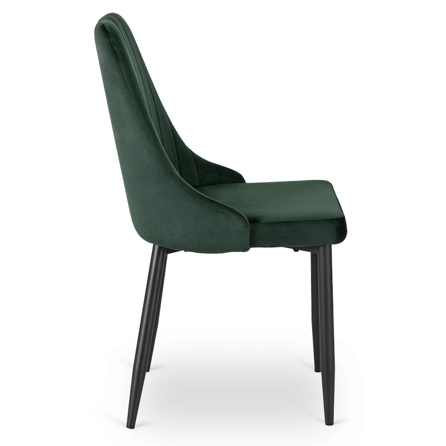 Krzesło Tapicerowane Welurowe Zielone Do Jadalni Salonu Kuchenne Loft BARI