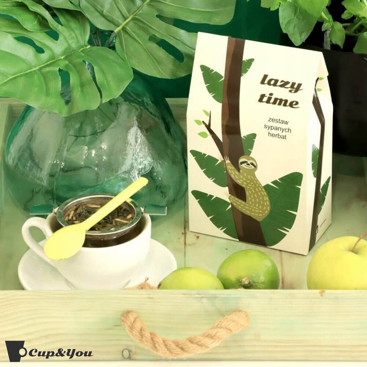 ZESTAW "LAZY TIME" MIX 10 HERBAT PREMIUM NA ODPOCZYNEK RELAKS PRZERWĘ PAUZĘ + ZAPARZACZ - PREZENT UPOMINEK DLA KOBIETY FACETA NIEJ NIEGO