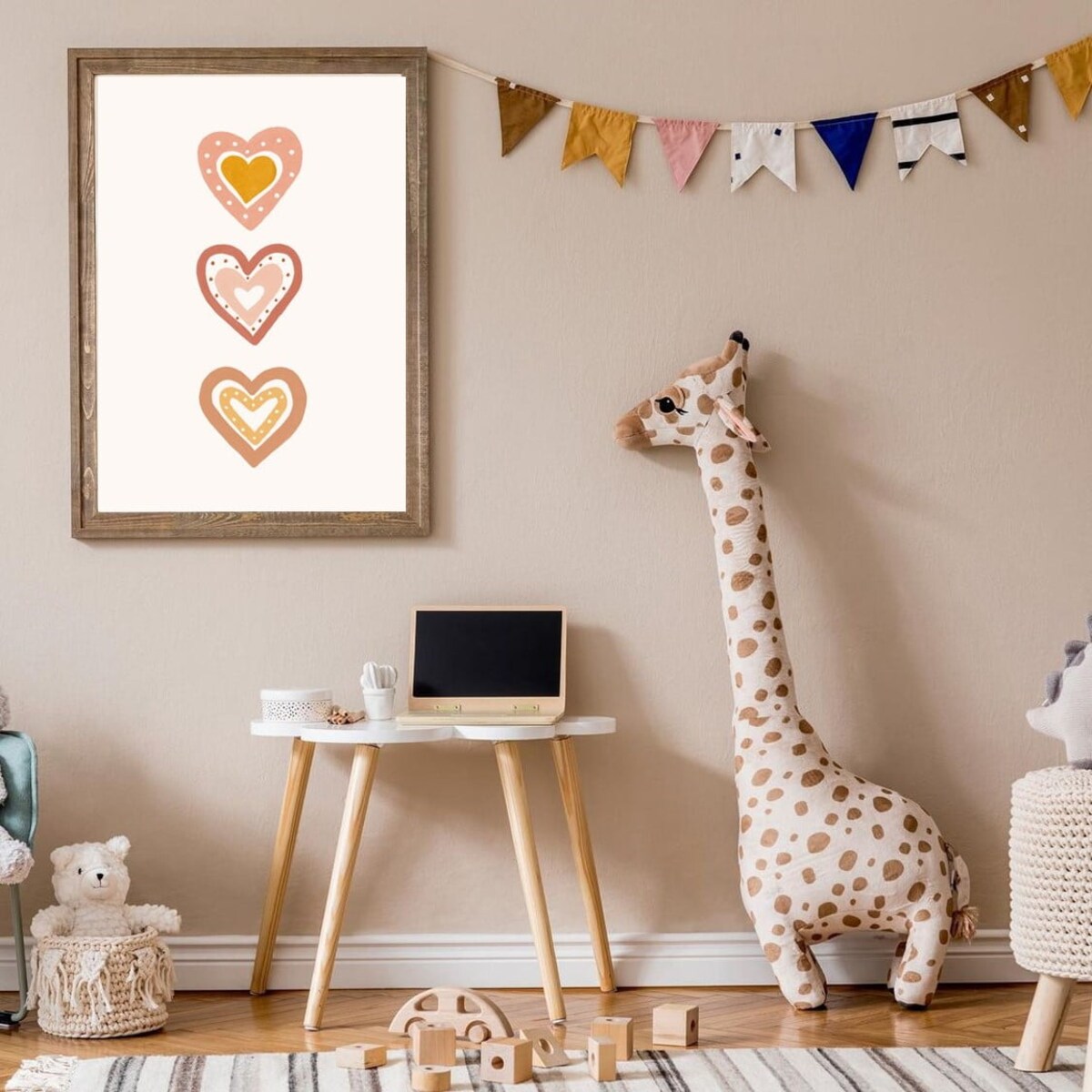 Poster Story, Plakat, Obraz - Ozdobne Serca, wymiary 70 x 100 cm