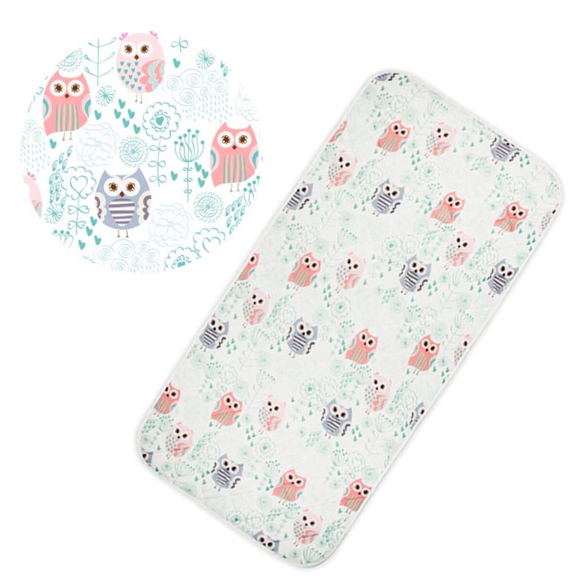 Top na materac 60x120 cm ochraniacz- DREAM Sowy