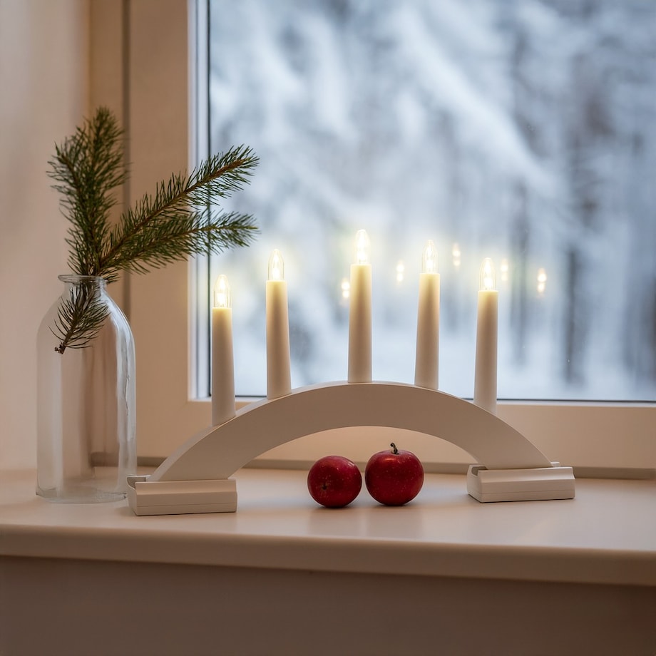 Świecznik 5 LED świąteczny LATARENKA na boże narodzenie TIMER baterie JUMI