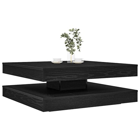 vidaXL Stolik kawowy obrotowy 360 stopni czarny dąb 90x90x34,5 cm