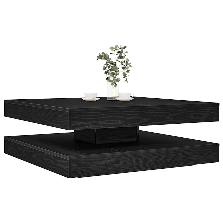 vidaXL Stolik kawowy obrotowy 360 stopni czarny dąb 90x90x34,5 cm