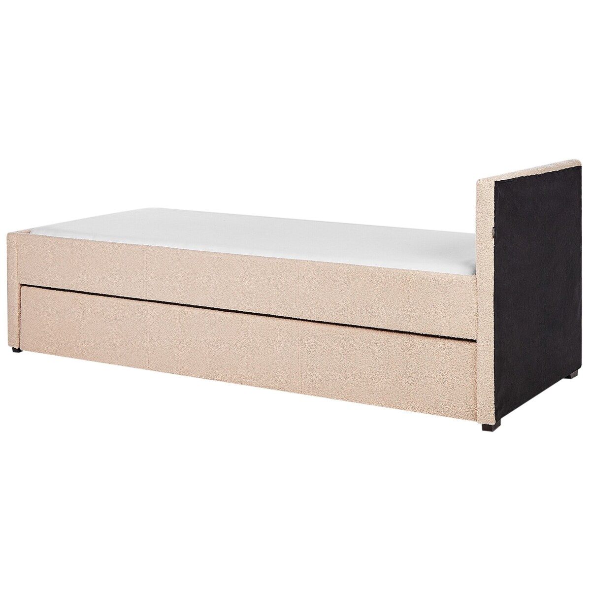 Łóżko wysuwane boucle 80 x 200 cm brzoskwiniowe MARMANDE