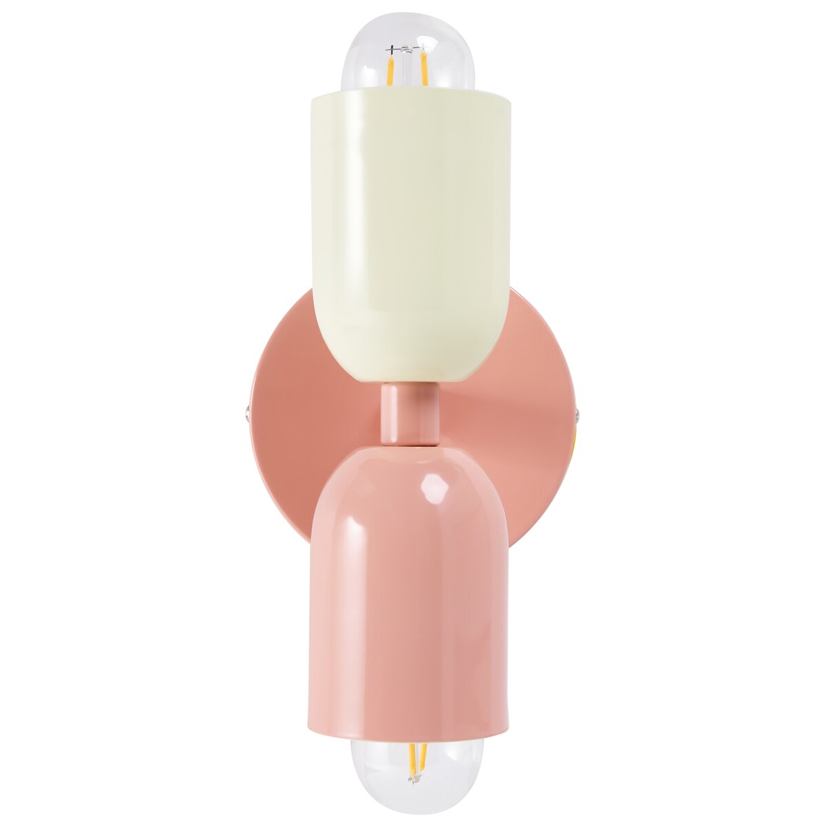 Zestaw 2 lamp ściennych TOPI Pastelowy róż Metal