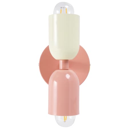 Zestaw 2 lamp ściennych TOPI Pastelowy róż Metal