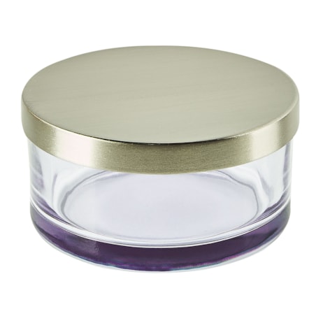 4-częściowy zestaw akcesoriów łazienkowych szklany fioletowy TELMA