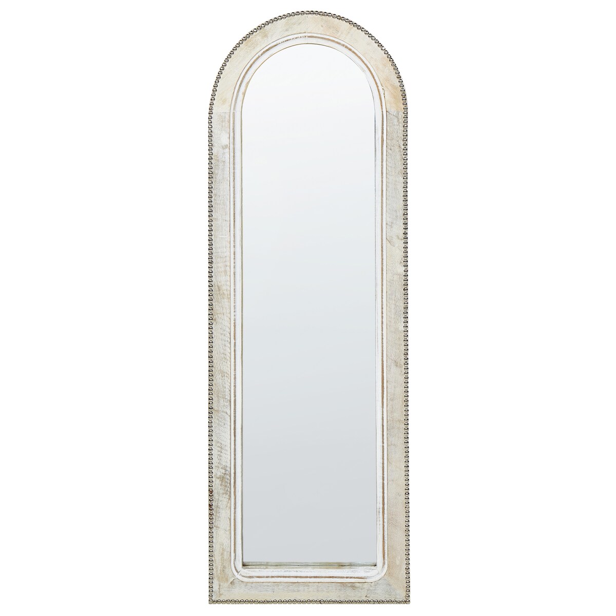 Lustro ścienne SARRY 31 cm 91 cm Drewno mango Biały