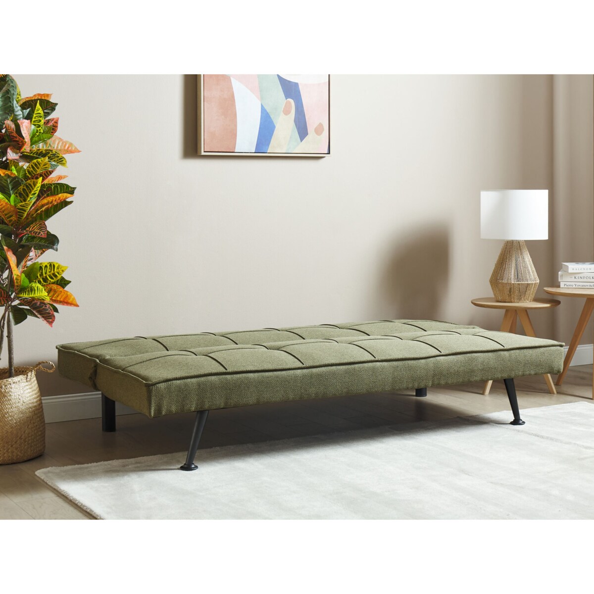 Sofa rozkładana oliwkowa HASLE
