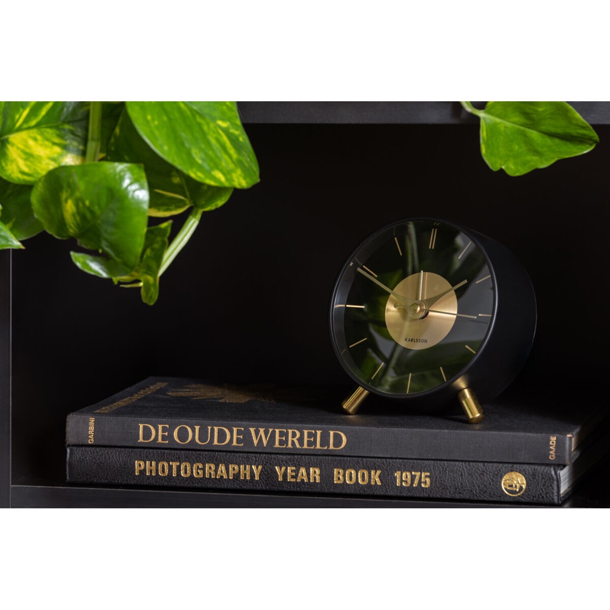 Budzik glamour GOLD DISC, Ø 11 cm