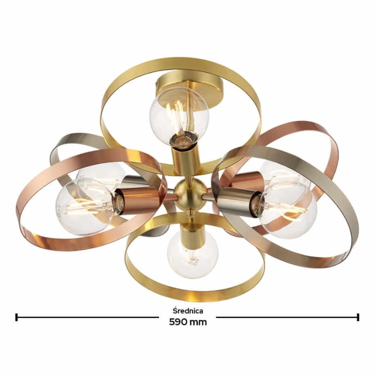Lampa sufitowa do gabinetu Hoop 91935 Endon mosiądz miedziana nikiel
