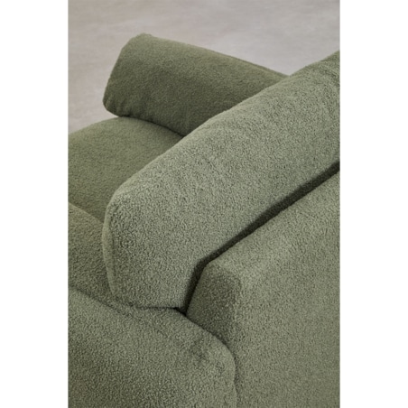 Fotel wypoczynkowy bouclé szałwiowo zielony Serra