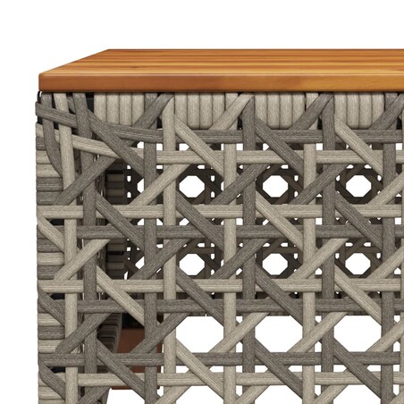 vidaXL Stolik ogrodowy, szary, 55x55x36 cm rattan PE i drewno akacjowe