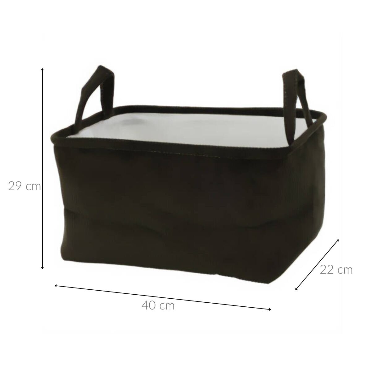 Kosz do przechowywania z uchwytami, poliestrowy, 40 x 29 x 22 cm