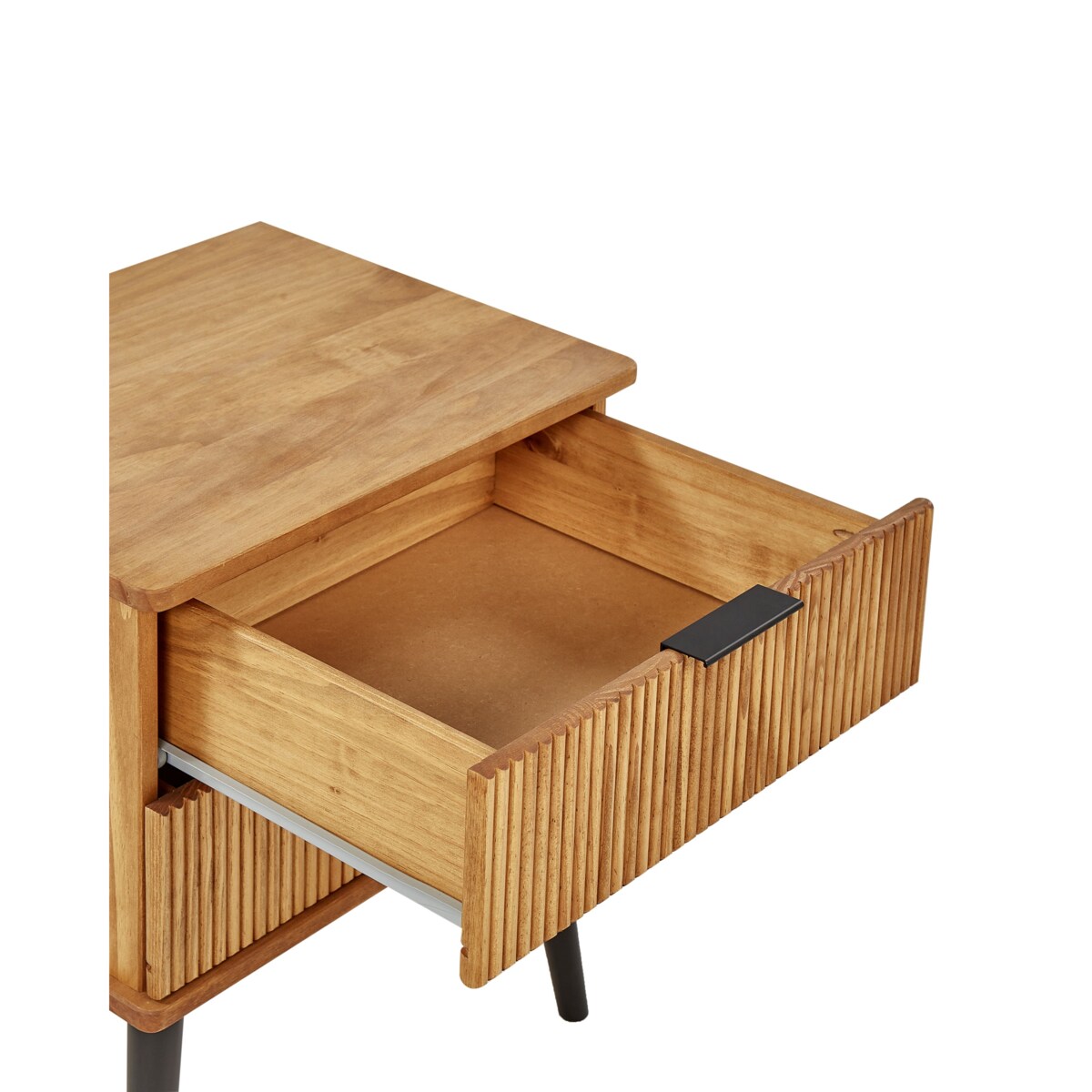 Szafka nocna 2 szuflady TIMMINS Drewno sosnowe Brązowy