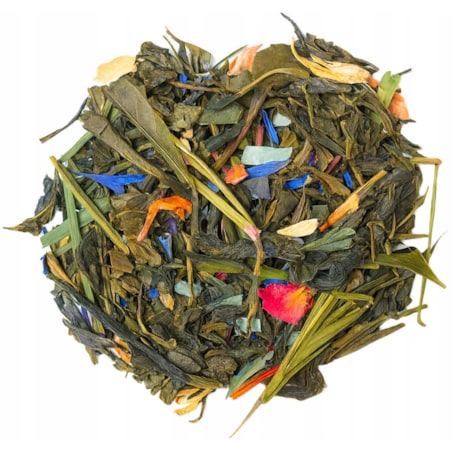 Herbata zielona JAŚMINOWA ROSA premium jaśmin płatki róży chaber sypana 80g - herbata liściasta sypana mieszanka napar susz