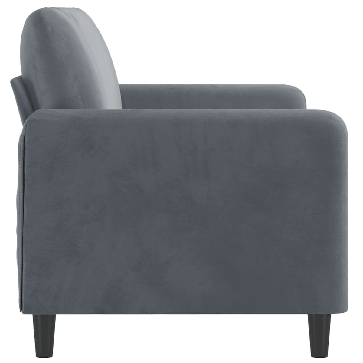 vidaXL Sofa 2-osobowa, ciemnoszary, 140 cm, tapicerowana aksamitem