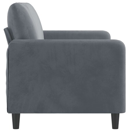 vidaXL Sofa 2-osobowa, ciemnoszary, 140 cm, tapicerowana aksamitem
