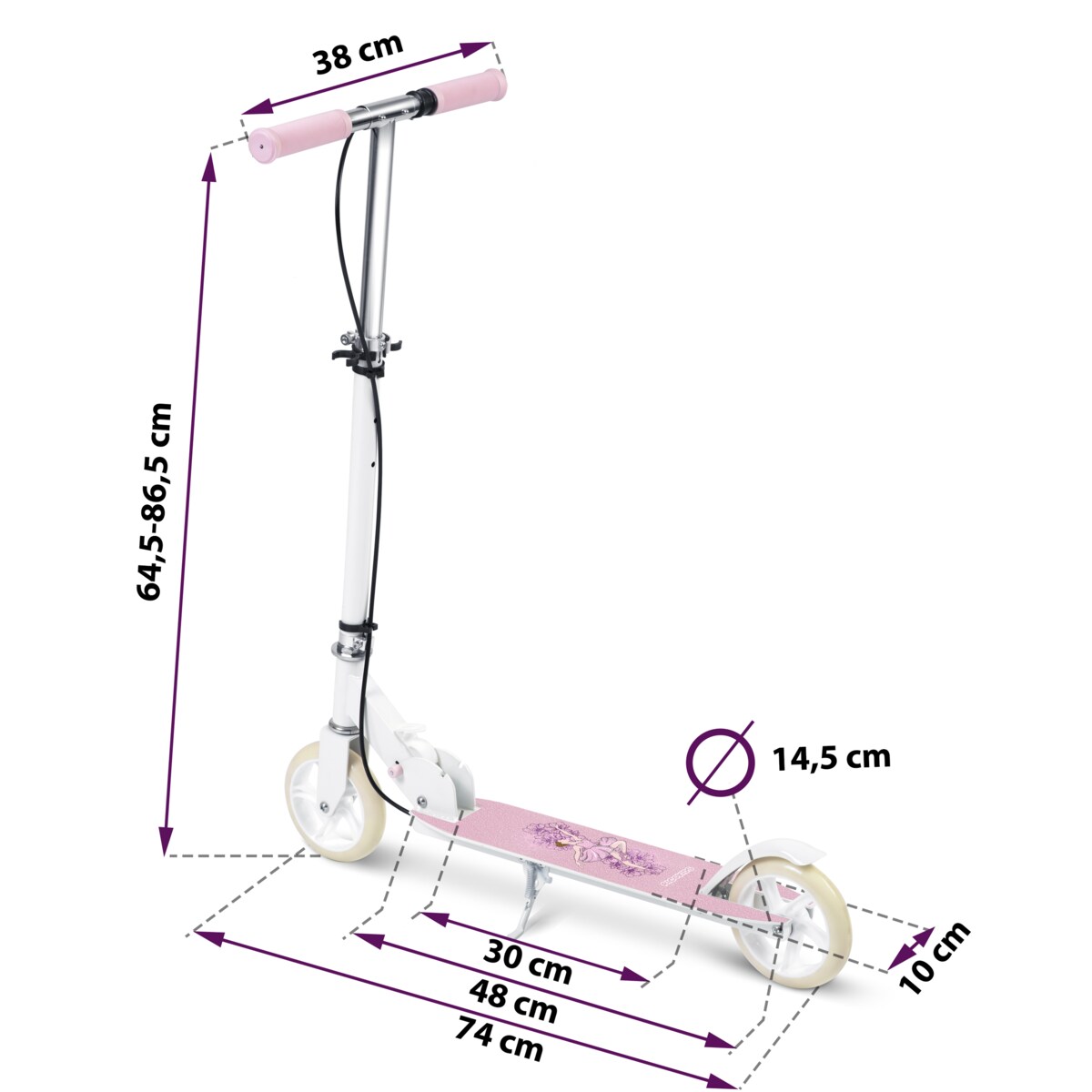 Hulajnoga składana dla dzieci RicoKids Kodi różowa