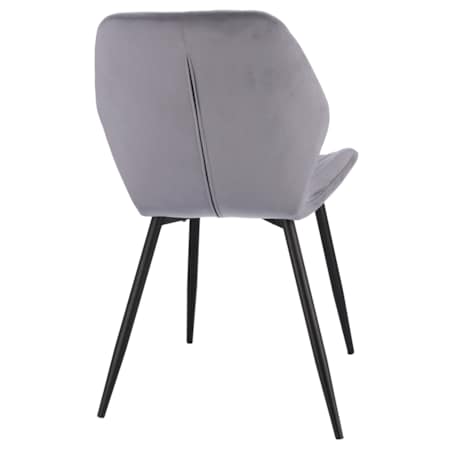 Krzesło tapicerowane welurowe MILARE szare