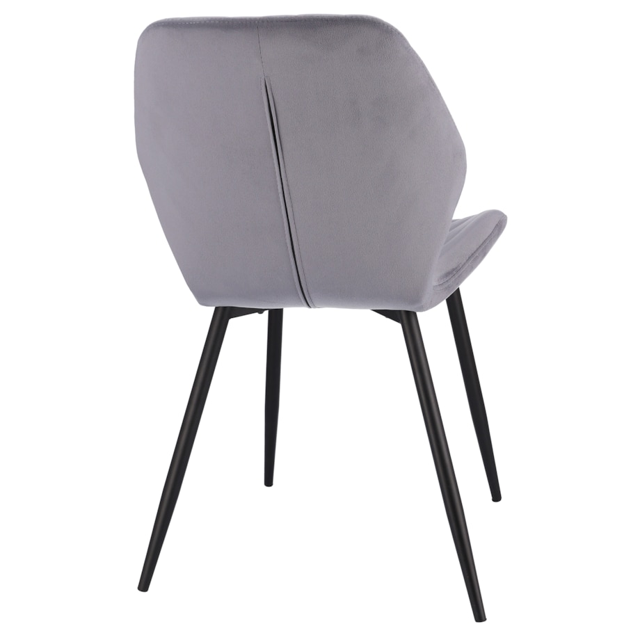 Krzesło tapicerowane welurowe MILARE szare