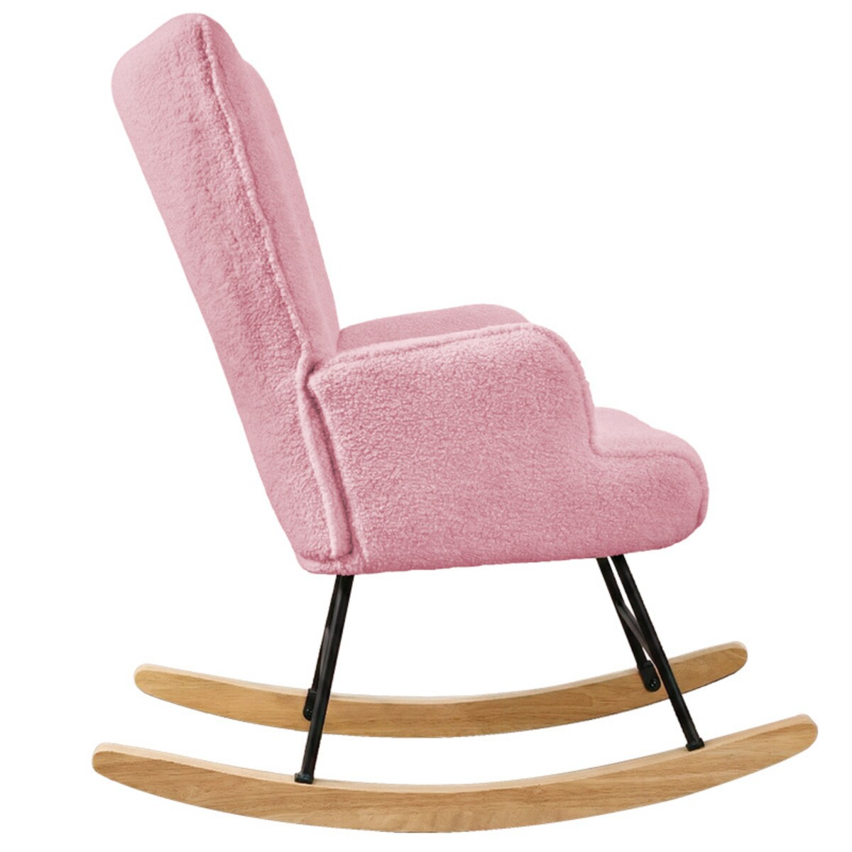 Fotel bujany tapicerowany baranek wygodny wypoczynkowy uszak salon różowy