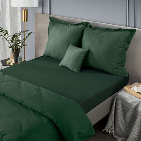 Prześcieradło z Gumką Satynowe 140 x 200 Zielone