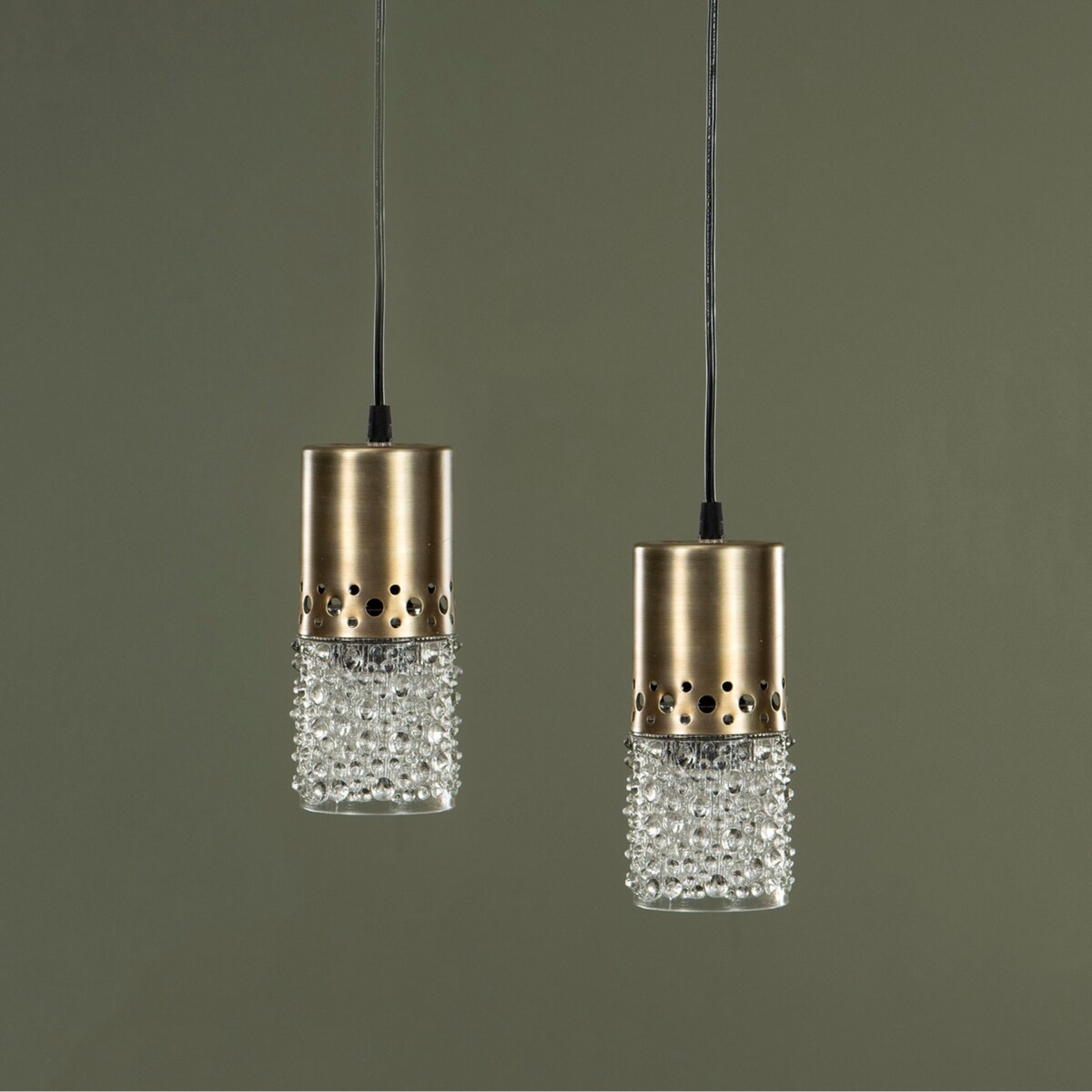 LAMPA sufitowa PEARL szklany klosz ZŁOTA