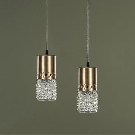 LAMPA sufitowa PEARL szklany klosz ZŁOTA