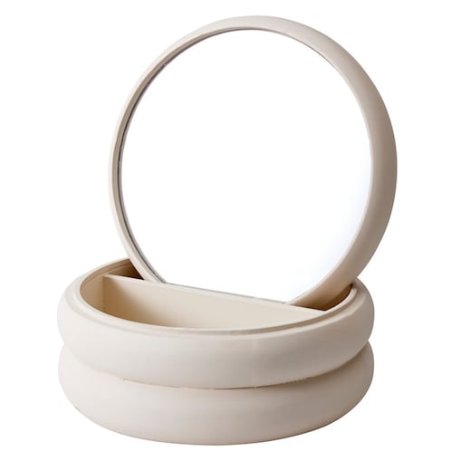 Szkatułka na biżuterię z lusterkiem, 17,5 x 17,5 x 9 cm