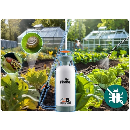 Opryskiwacz ciśnieniowy ręczny Plonos PL-606 duży 8l ogrodowy regulowana lanca dysza