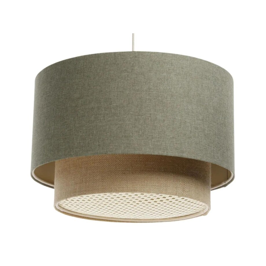 Lampa wisząca ERUTAN DOUBLE RATTAN 40 zielona/beżowa