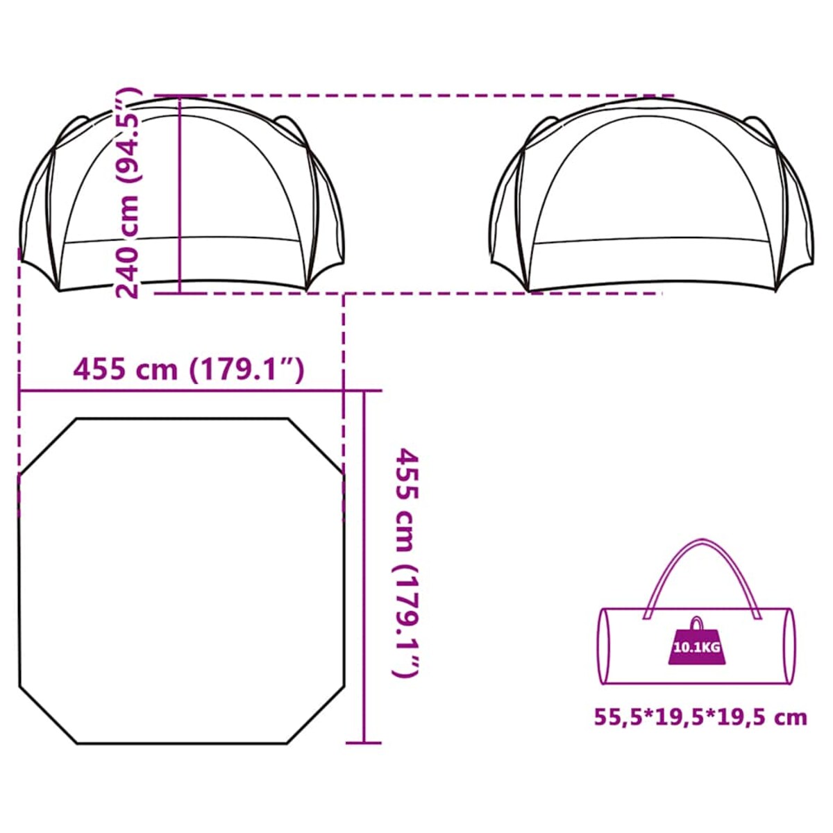 vidaXL Namiot imprezowy, zielony, wodoszczelny