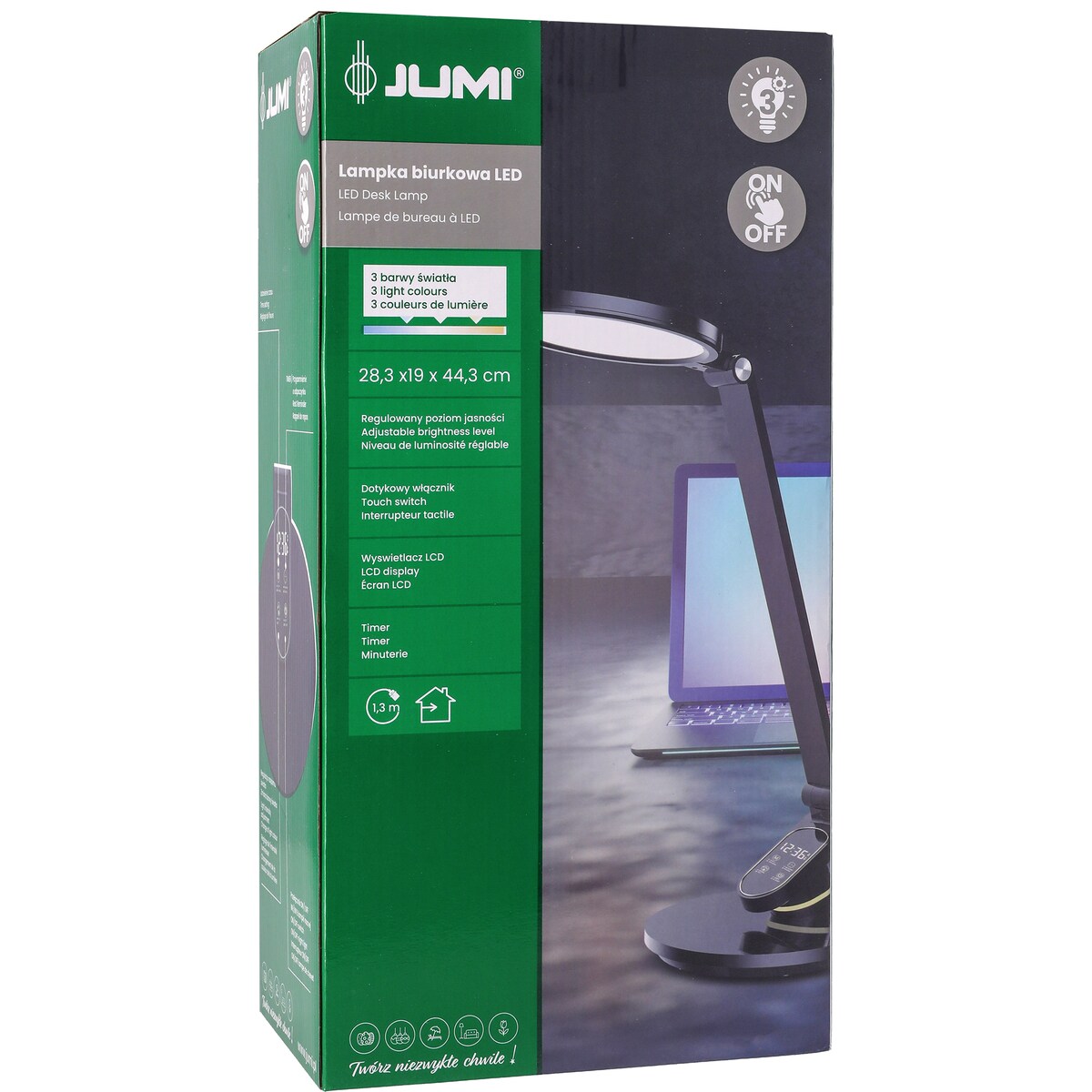 Lampka Biurkowa Szkolna Na Biurko Stołowa Led Trzy Barwy Do Pracy Z Zegarem