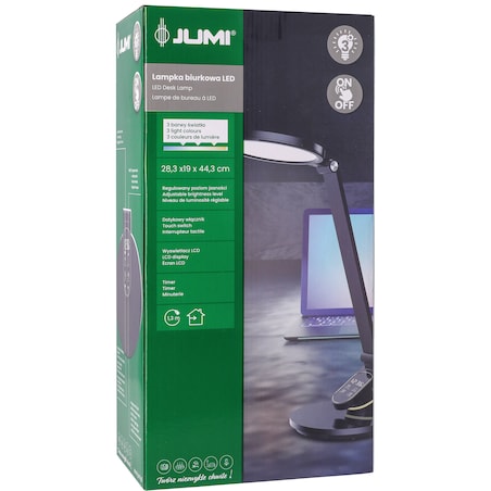 Lampka Biurkowa Szkolna Na Biurko Stołowa Led Trzy Barwy Do Pracy Z Zegarem