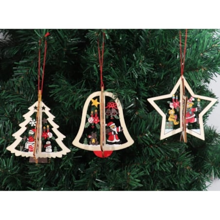 Bombki Na Choinkę Drewniane Ozdoba Do Stroika 1Szt