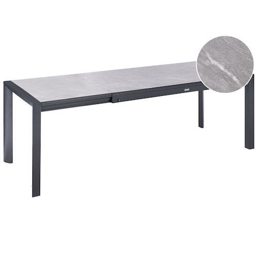Stół ogrodowy rozkładany BINASCO 160/220 cm 90 cm Imitacja kamienia Szary