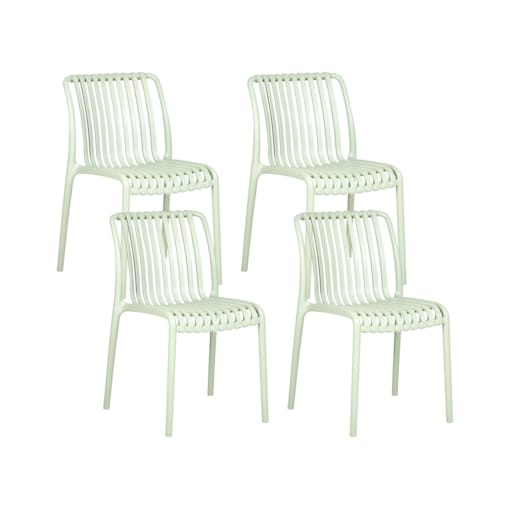 Zestaw 4 krzeseł ogrodowych ARICCIA Jasnozielony