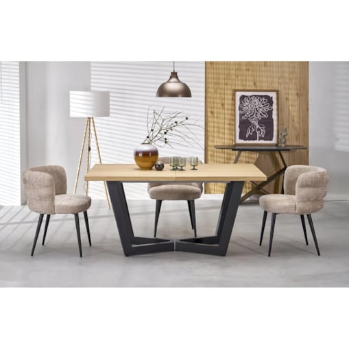 Stół rozkładany MASSIVE 2 160(250)x90 dąb naturalny/czarny