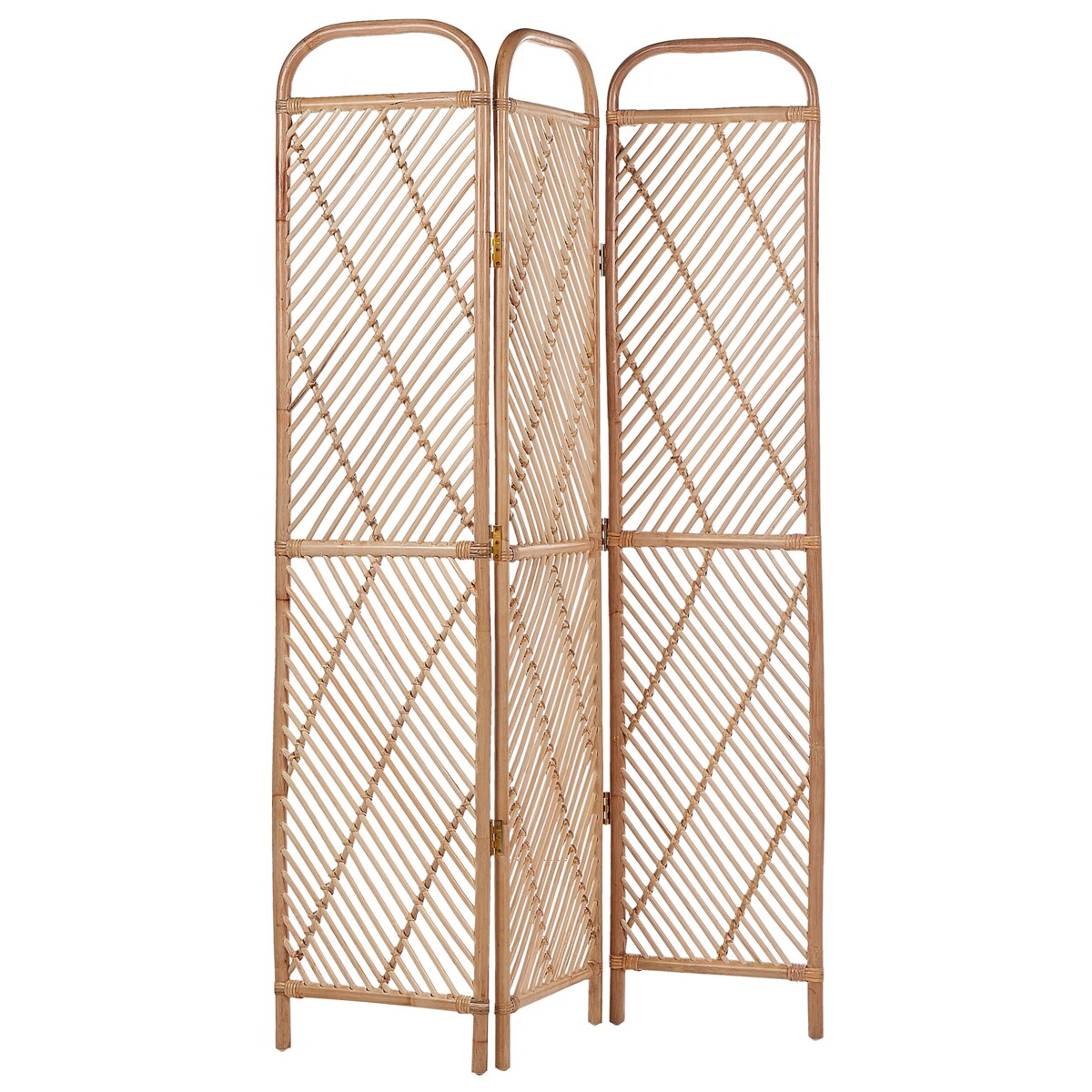 3-panelowy składany parawan pokojowy rattanowy 106 x 180 cm naturalny COSENZA