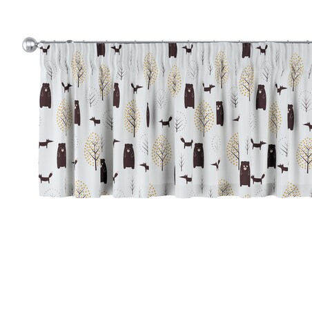 Lambrekin na taśmie marszczącej 260x40 ecru-brązowy