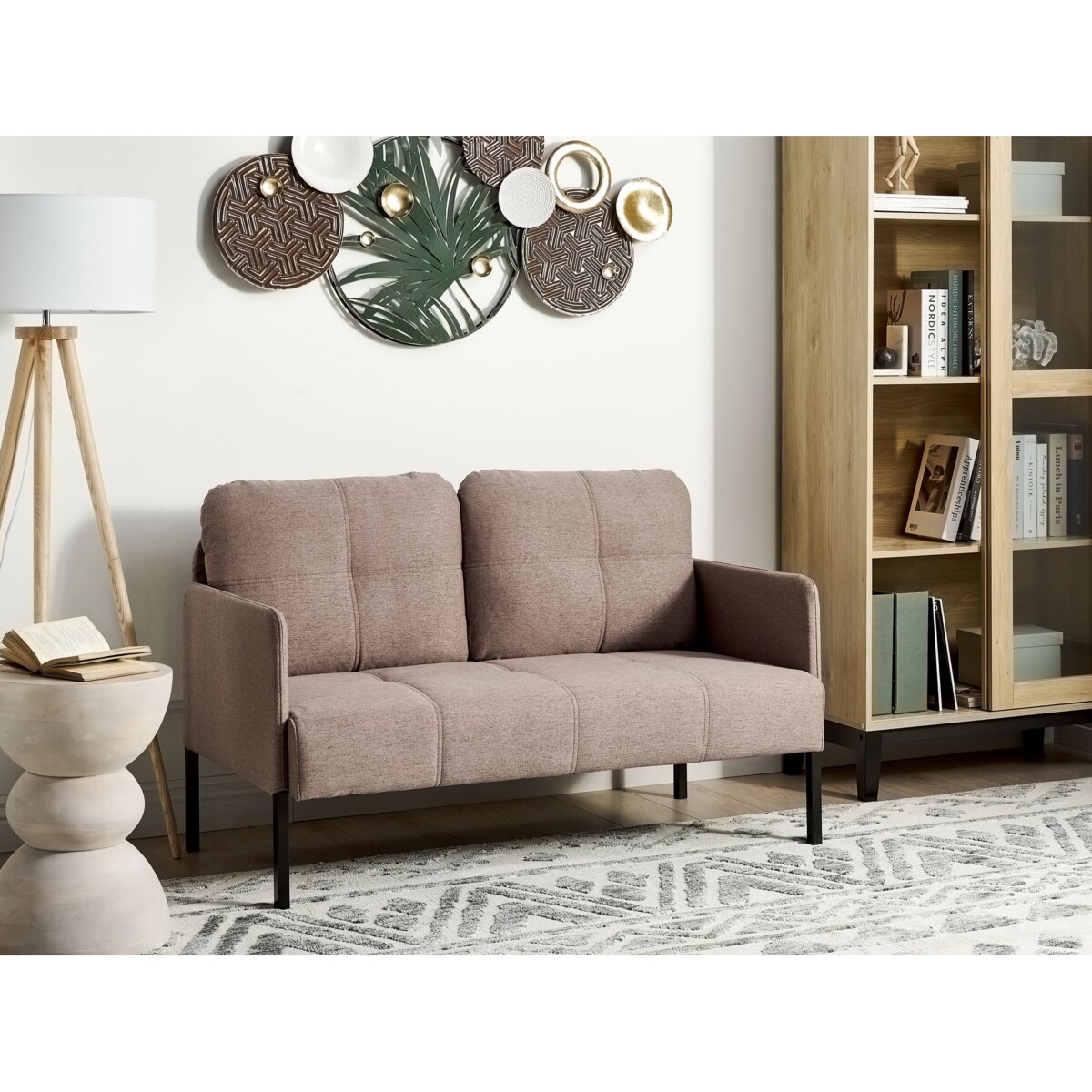 Sofa dla 2 osób LAHTI Jasnobrązowy