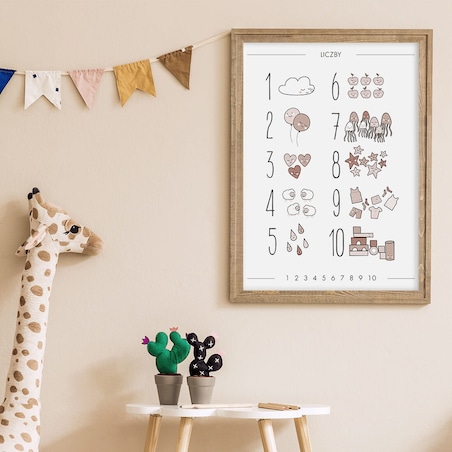 Plakat dla dzieci Liczby boho 4 30x40