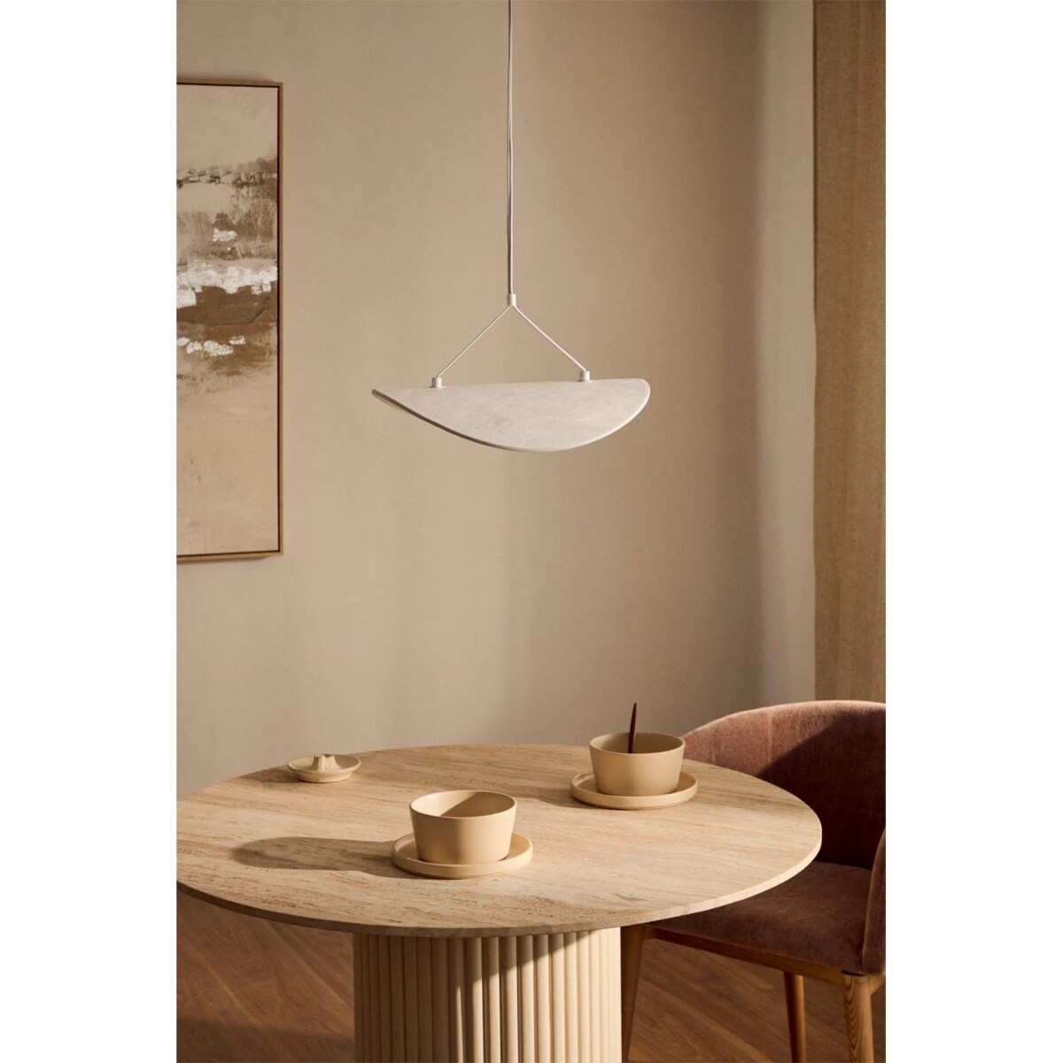 Lampa wisząca LED w tkaninie Zelvon 40 cm